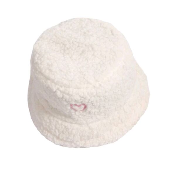 Heart Embroidered Fuzzy Hat - Picture 7 of 7